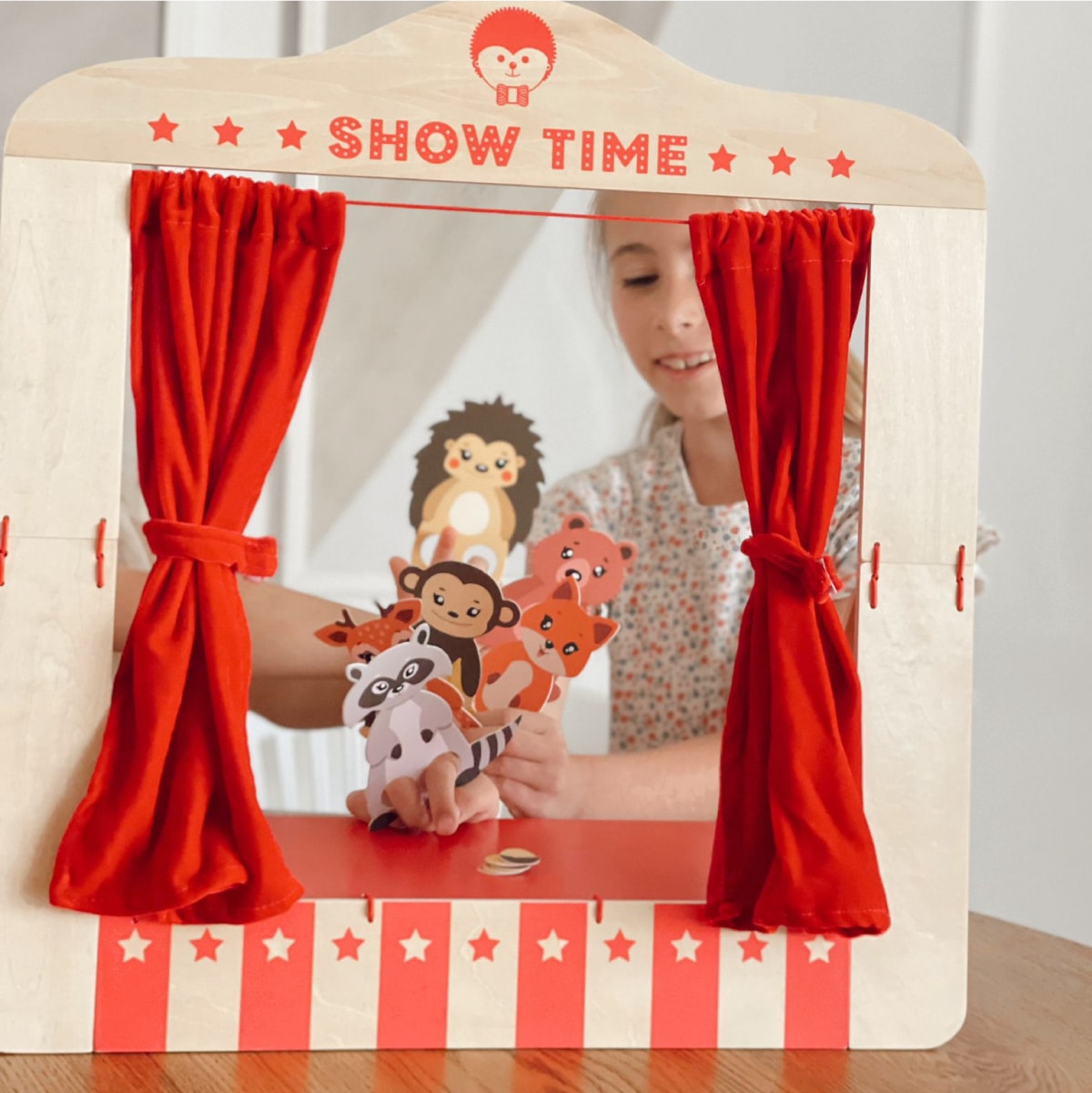 *＊dream＊*.・様オーダー品　パペット　ガラガラドン　テーブルシアター パペットシアター「SHOW TIME」: ボーネルンド オンライン